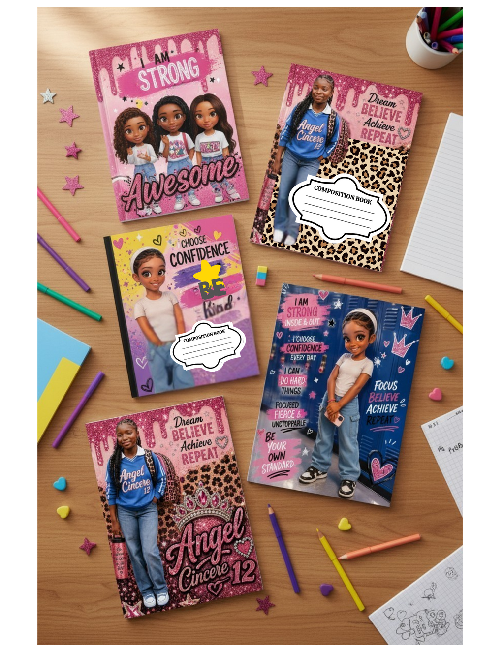 Custom Composition Notebook Cover Design (Digital)