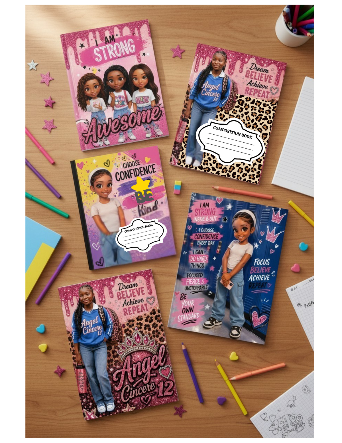 Custom Composition Notebook Cover Design (Digital)