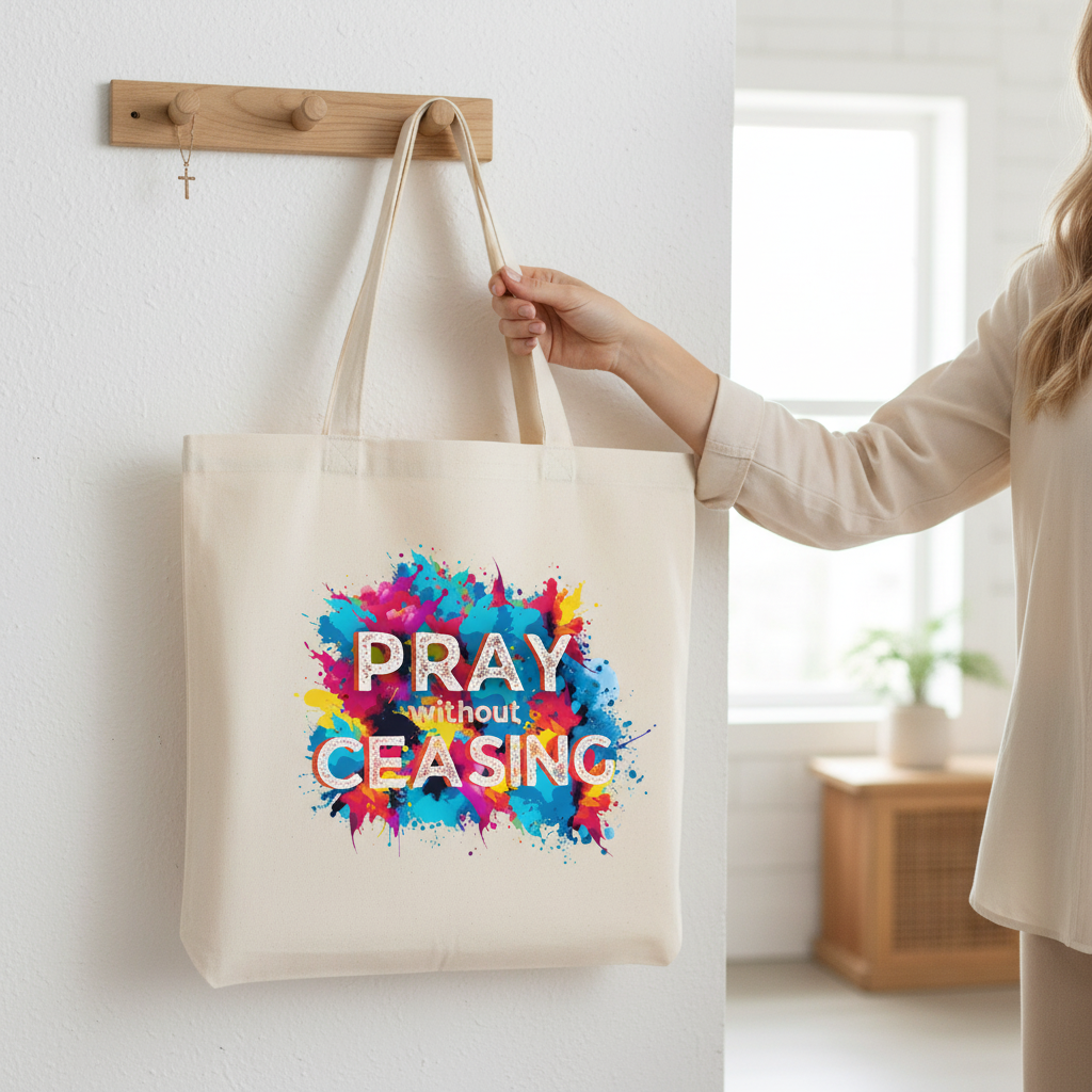 Pray Without Ceasing Tote Bag Mockup